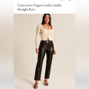 Curve love vegan leather ankle straight pant from Abercrombie size (27 R)